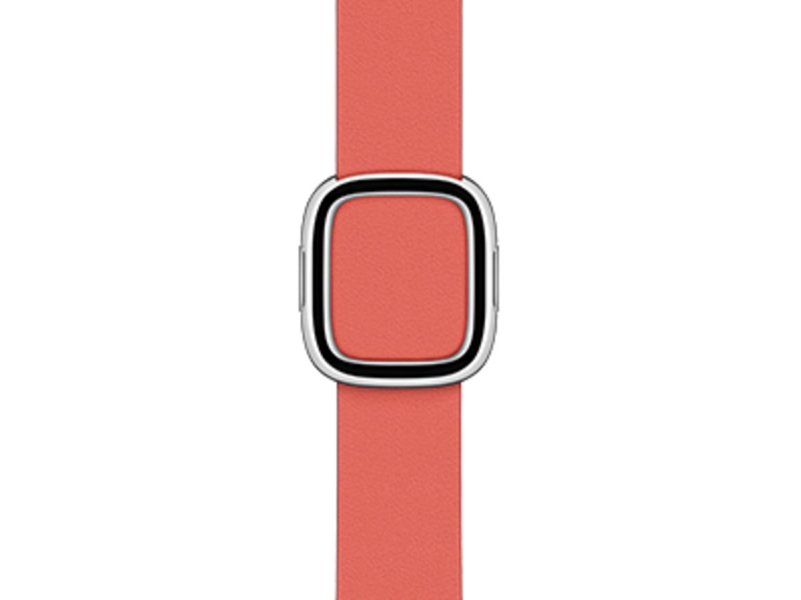 Apple Watch 38/40/41 mm Modernes Lederarmband, zitruspink, mittel