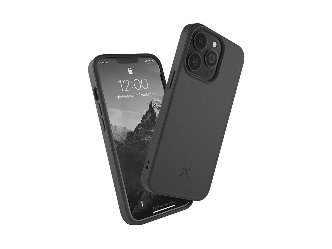 Woodcessories Bio Case antimikrobiell für iPhone 13 Pro, schwarz&gt;