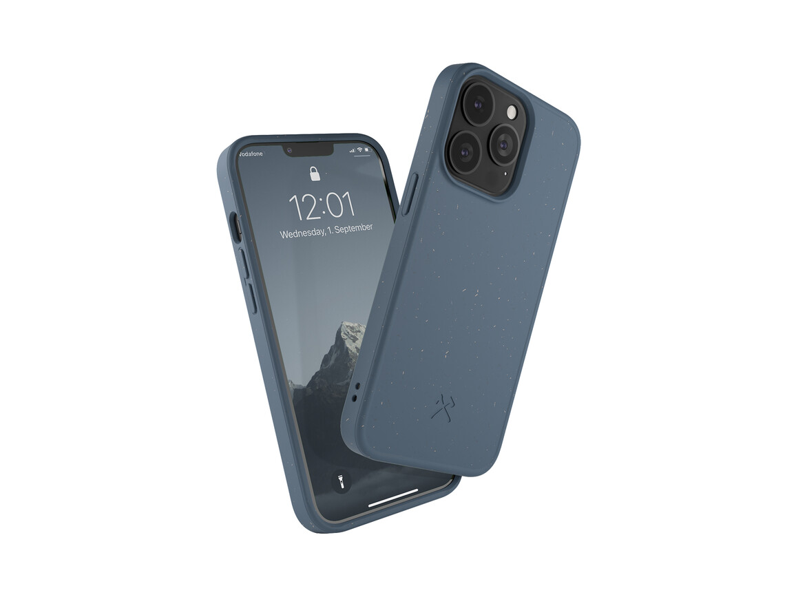 Woodcessories Bio Case antimikrobiell für iPhone 13 Pro, blau>