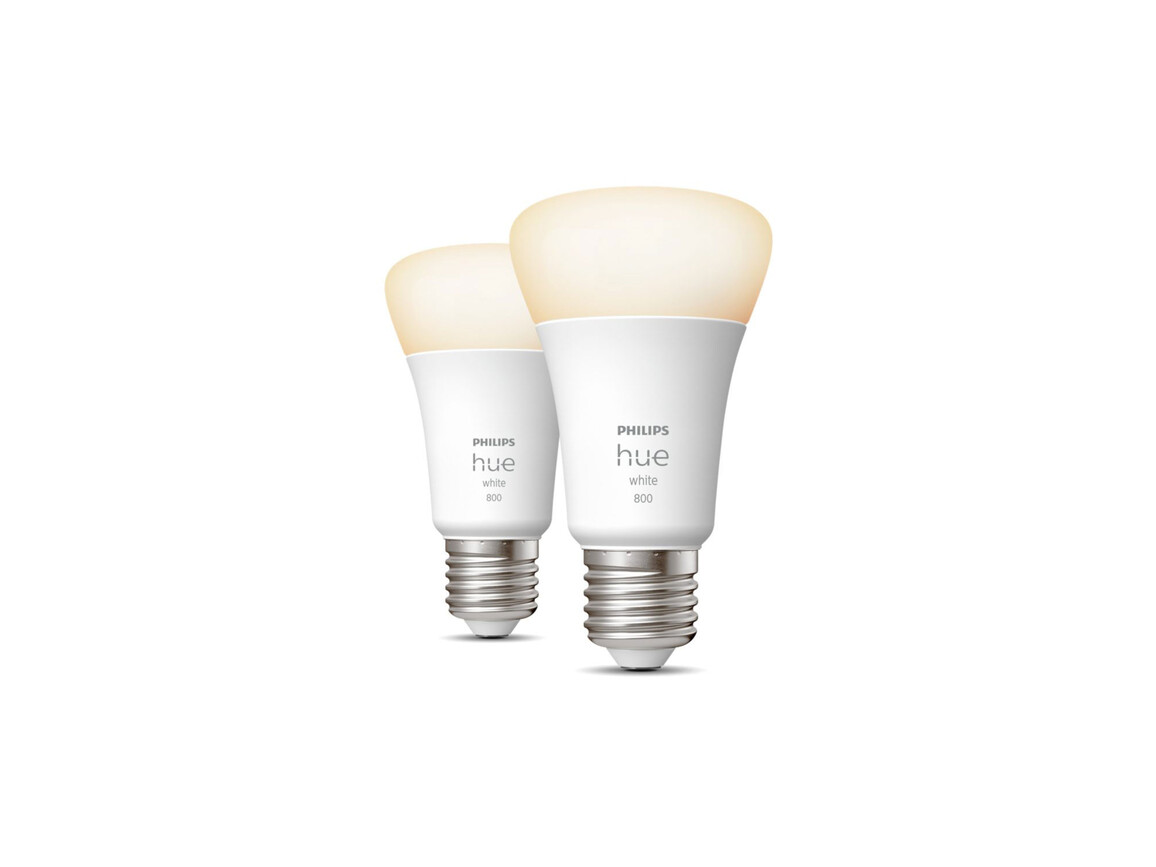 Philips Hue White E27 60W, smarte LED Lampe, Doppelpack