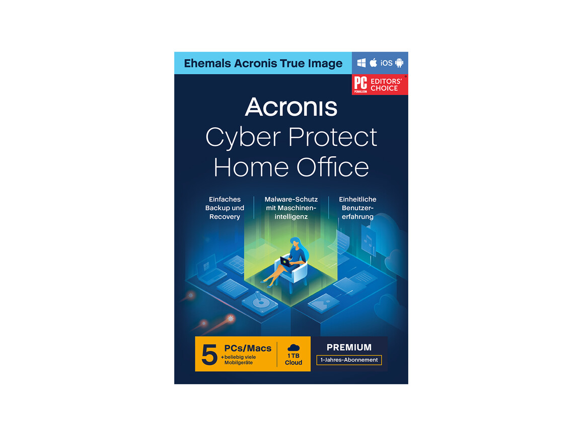 Acronis Cyber Protect Home Office Premium + 1TB Acronis Cloud Storage, 5 User, 1 Jahr - ESD