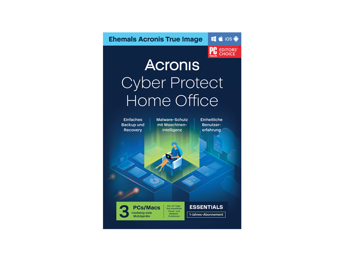Acronis Cyber Protect Home Office Essentials, 3 User, 1 Jahr - ESD