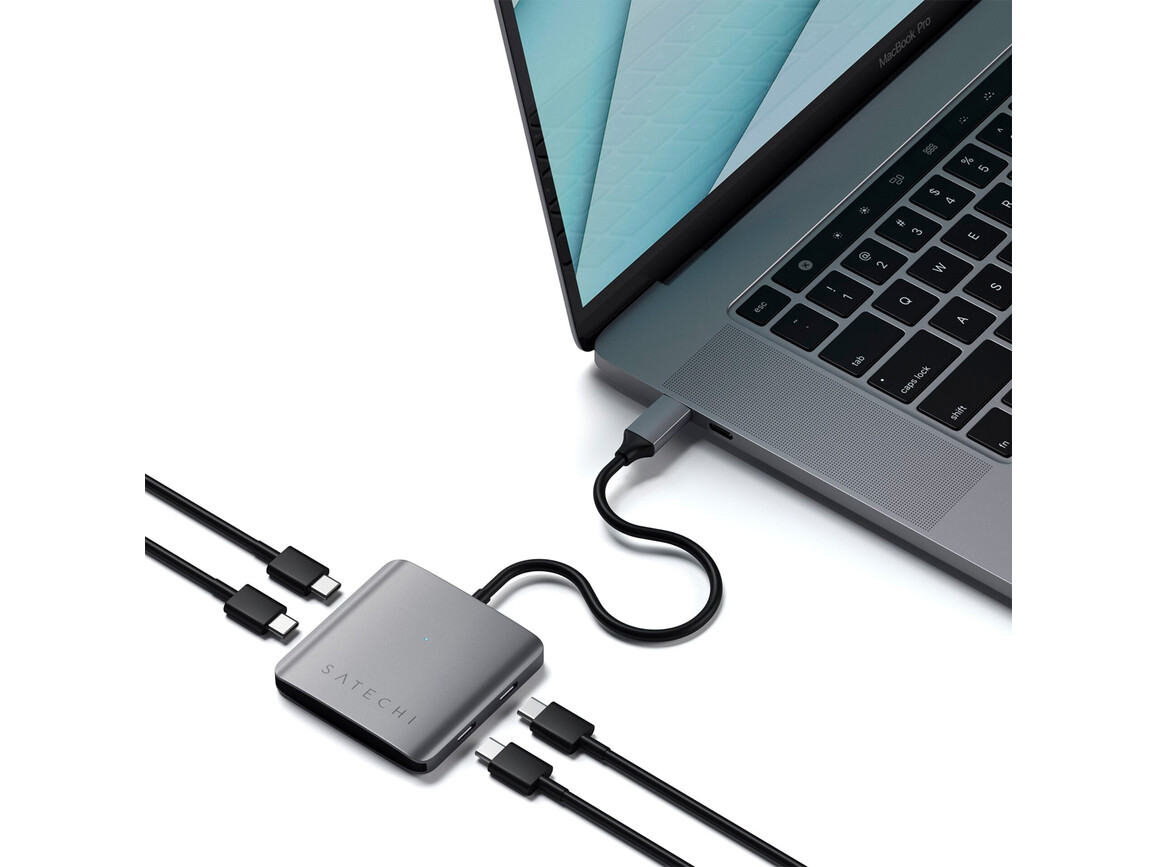Satechi Aluminium 4-Port USB-C Hub, space grau