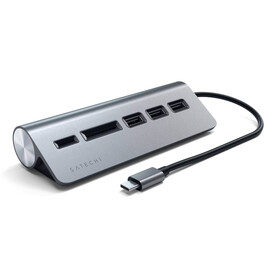 Satechi Type-C Aluminium USB Hub &amp;amp; Card Reader, space grau