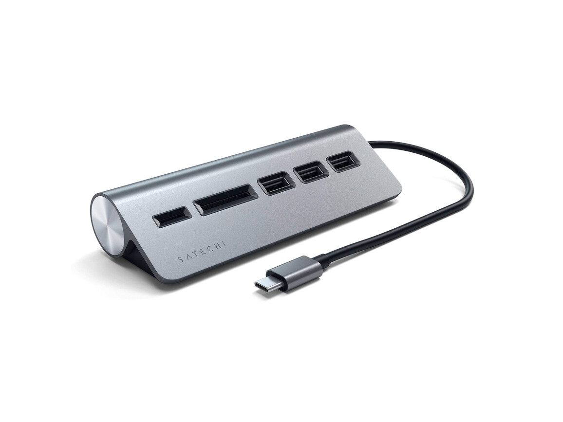 Satechi Type-C Aluminium USB Hub &amp; Card Reader, space grau