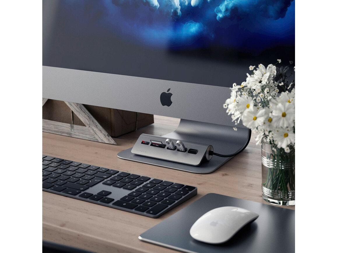 Satechi Type-C Aluminium USB Hub &amp; Card Reader, space grau