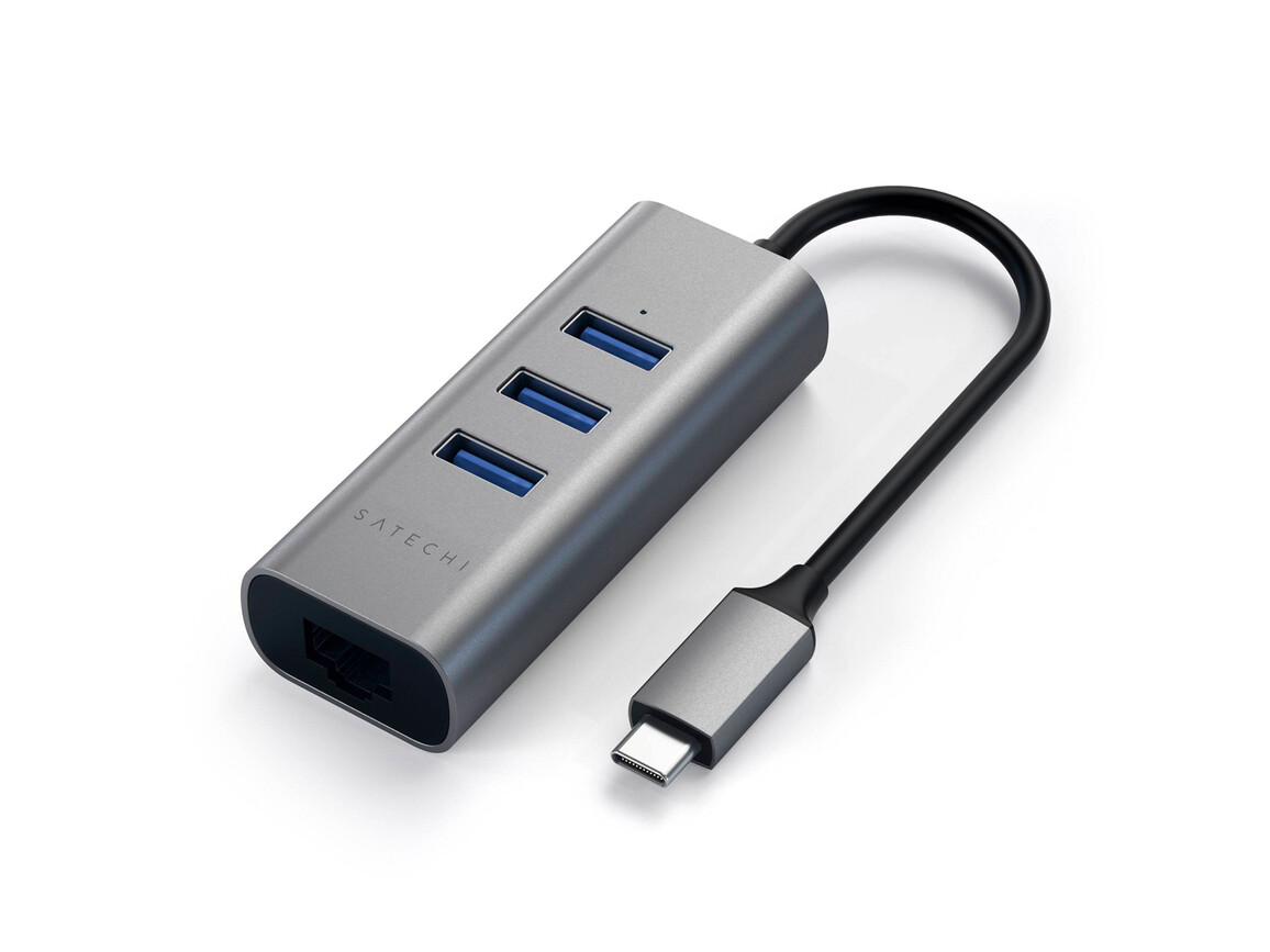 Satechi Type-C 2-in1 Port USB 3.0 Hub mit Ethernet, space grau