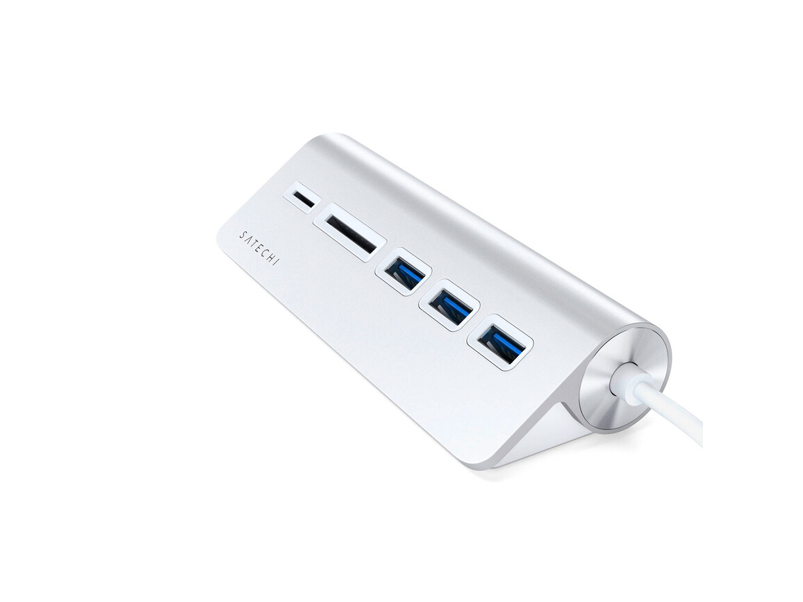 Satechi Type-C Aluminium USB Hub &amp; Card Reader, silber