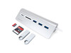 Satechi Type-C Aluminium USB Hub &amp; Card Reader, silber