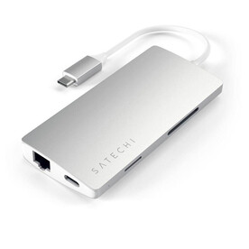 Satechi Type-C Multi-Port 4K, Ethernet Hub V2, silber