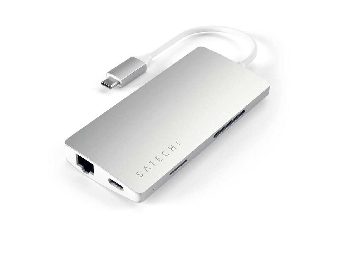 Satechi Type-C Multi-Port 4K, Ethernet Hub V2, silber