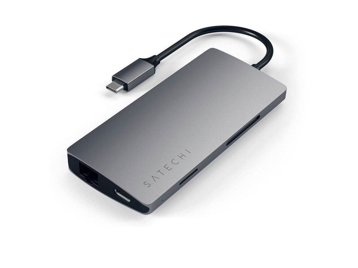 Satechi Type-C Multi-Port 4K, Ethernet Hub V2, space grau