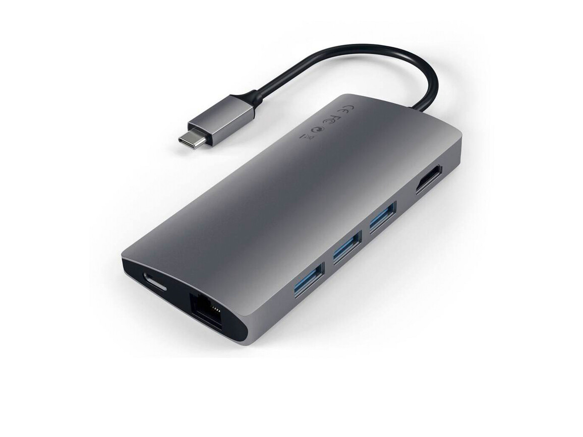 Satechi Type-C Multi-Port 4K, Ethernet Hub V2, space grau