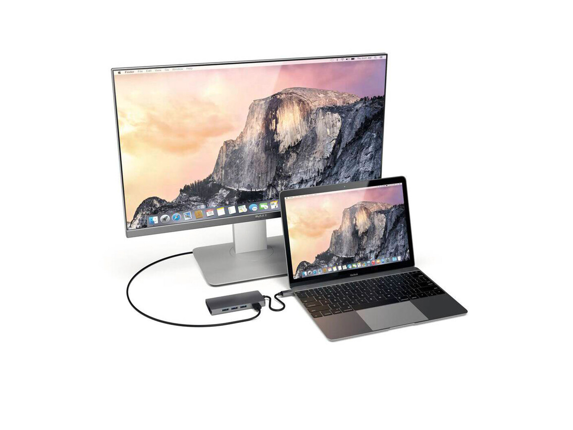 Satechi Type-C Multi-Port 4K, Ethernet Hub V2, space grau