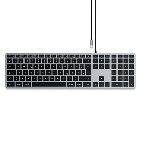 Satechi Slim W3 USB-C Wired Keyboard, dt., space grau