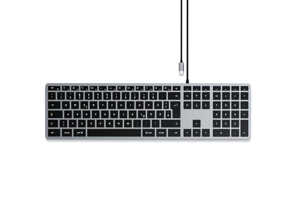 Satechi Slim W3 USB-C Wired Keyboard, dt., space grau Satechi Slim W3 USB-C Wired Keyboard, dt., space grau