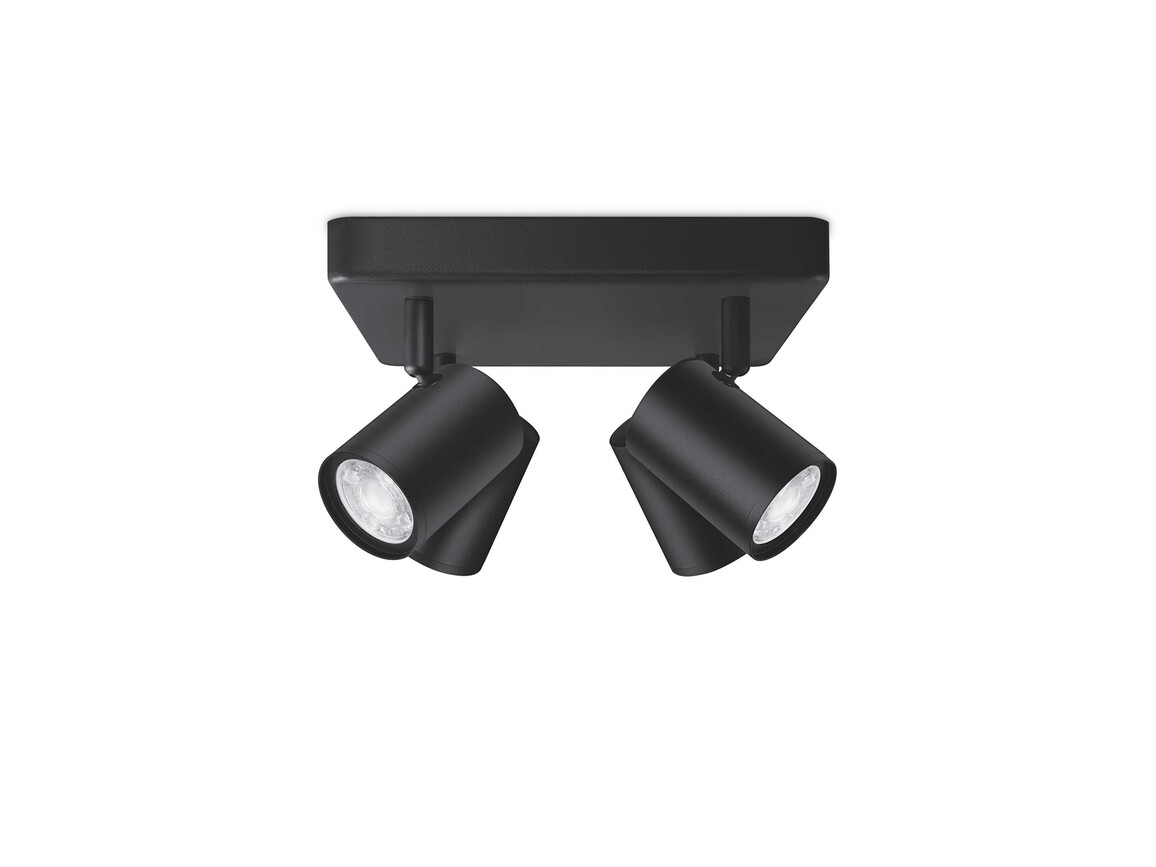 Wiz IMAGEO Spots 4x5W B 22-65K RGB SQ dimmbar, schwarz