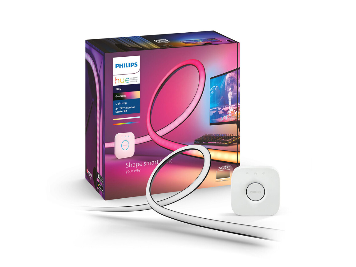 Philips Hue Gradient Lightstrip PC 24-27&quot;, Starterset inkl. Bridge