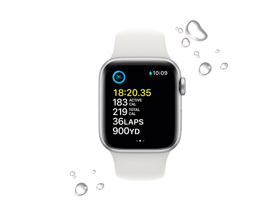 Apple Watch SE GPS, Aluminium silber, 40 mm mit Sportarmband, weiß> Apple Watch SE GPS, Aluminium silber, 40 mm mit Sportarmband, weiß>