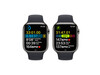 Apple Watch Series 8 GPS + Cellular, Edelstahl graphit, 45 mm mit Sportarmband, mitternacht