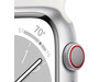 Apple Watch Series 8 GPS + Cellular, Aluminium silber, 41mm mit Sportarmband, weiß