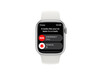 Apple Watch Series 8 GPS + Cellular, Aluminium silber, 41mm mit Sportarmband, weiß&gt;