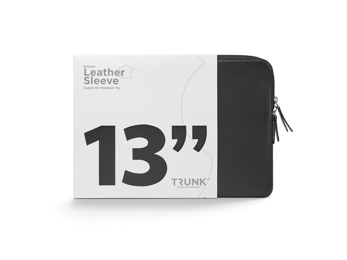 Trunk Leder Sleeve für MacBook Air/MacBook Pro 13&quot;, schwarz