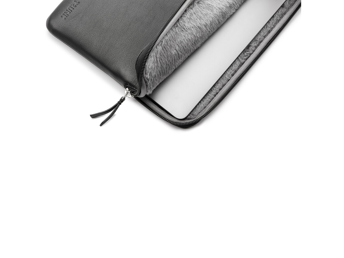 Trunk Leder Sleeve für MacBook Air/MacBook Pro 13&quot;, schwarz