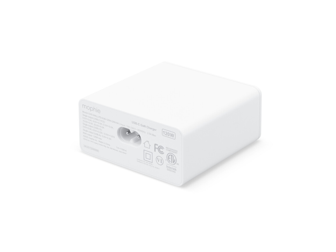 Mophie Speedport 120 4-Port GaN Ladegerät (120 W), weiß
