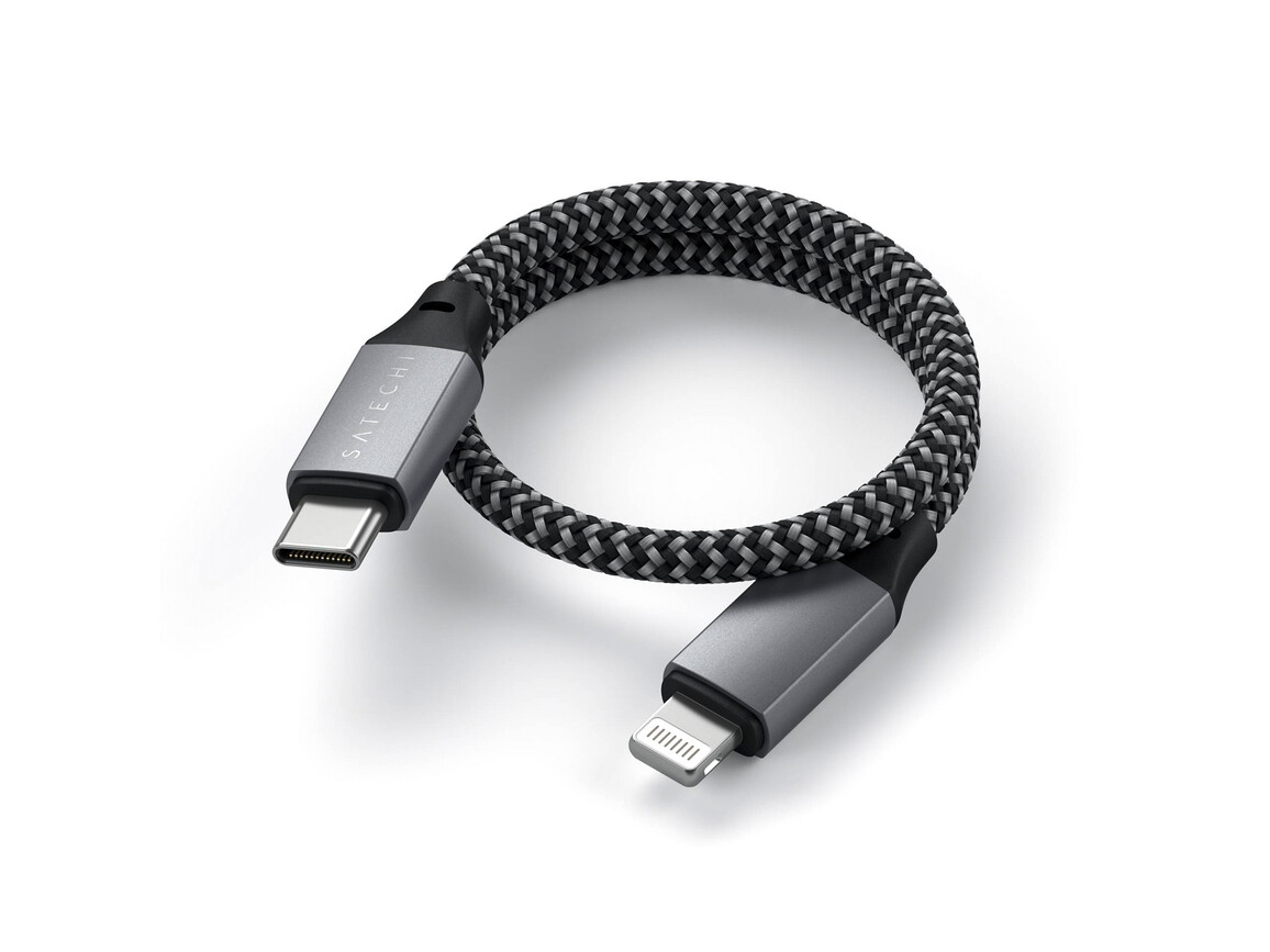 Satechi Type-C zu Lightning Kabel 25cm, space grau