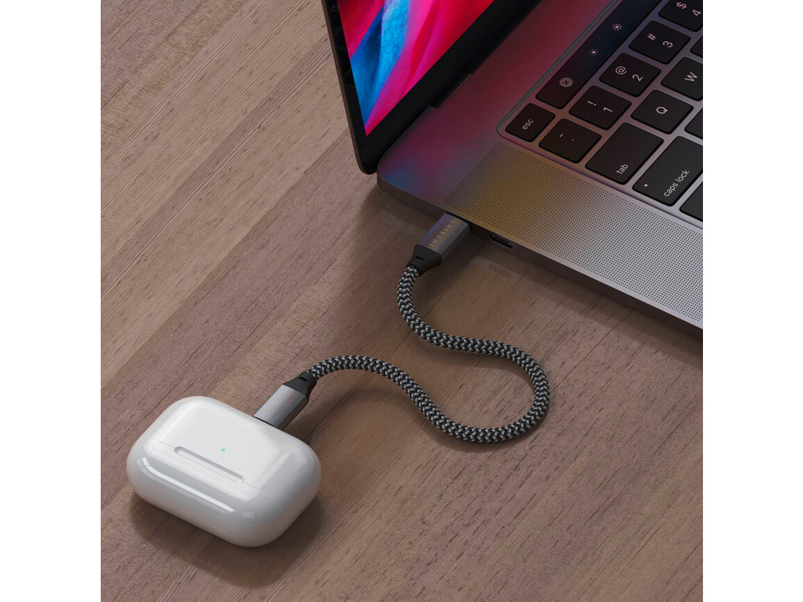 Satechi Type-C zu Lightning Kabel 25cm, space grau