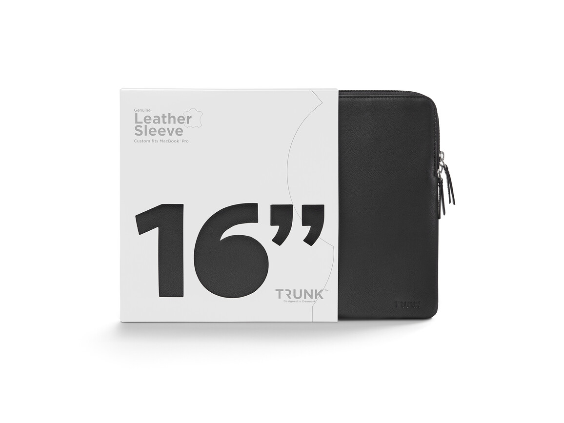 Trunk Leder Sleeve für MacBook Pro 16" (2021-2023), schwarz