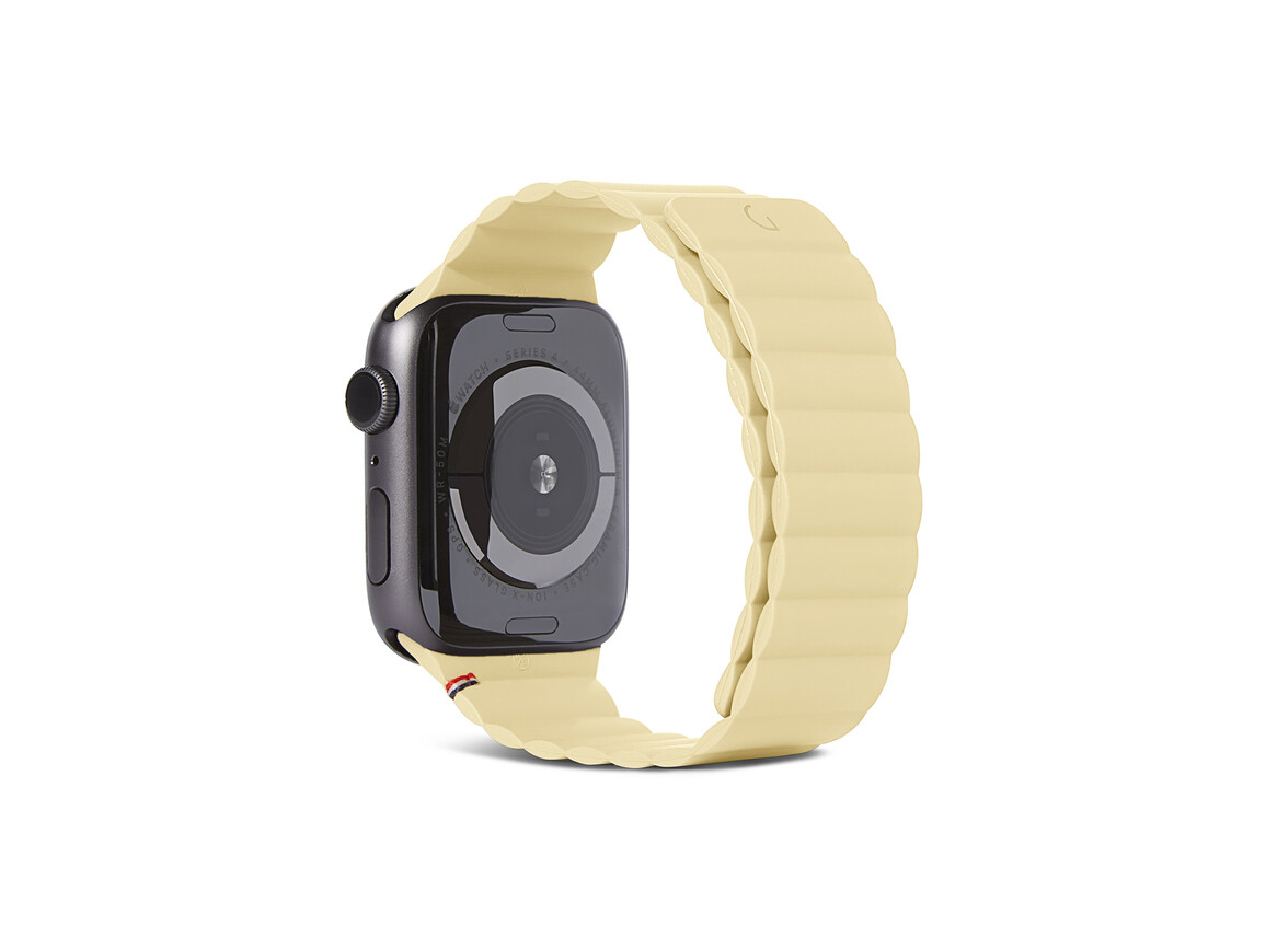 Decoded 42/44/45 mm Silikonarmband mit Magnetverschluss für Apple Watch Series 2/3/4/5/6/7/8/SE/SE2, beige