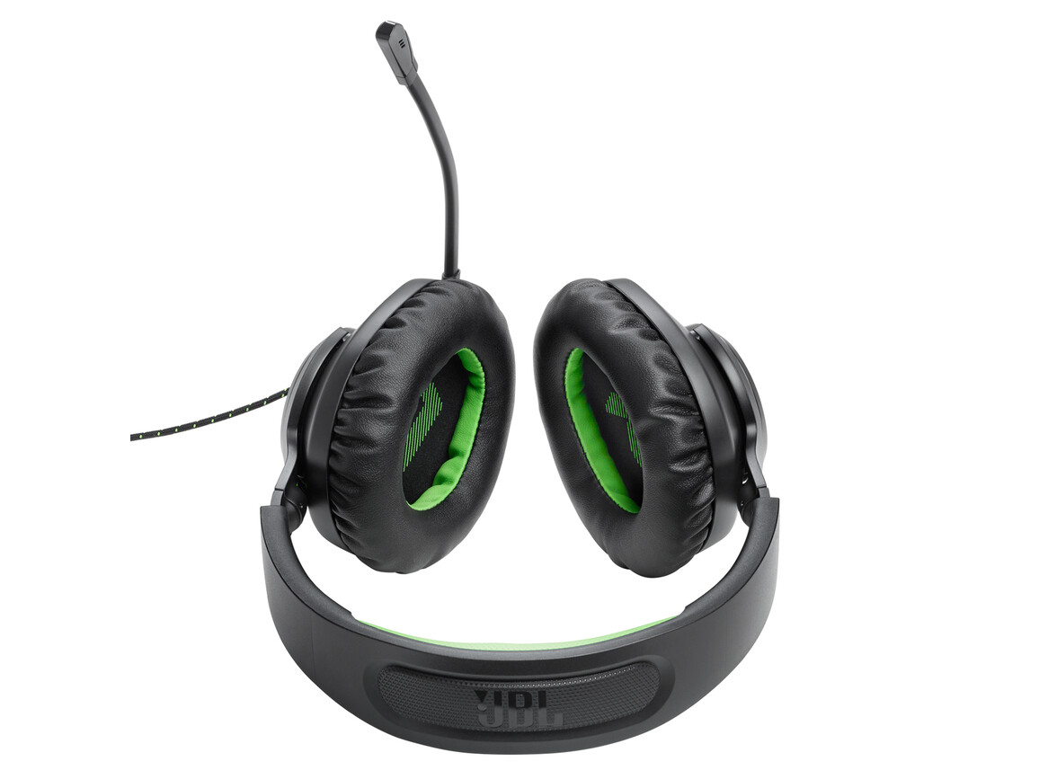 JBL Quantum 100X, Kabelgebundenes Over-Ear-Gaming-Headset, schwarz/grün