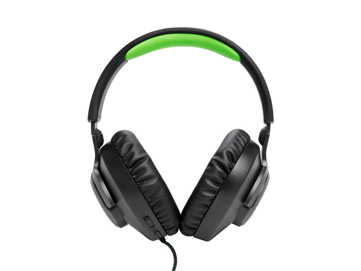 JBL Quantum 100X, Kabelgebundenes Over-Ear-Gaming-Headset, schwarz/grün