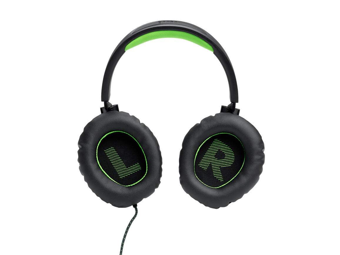 JBL Quantum 100X, Kabelgebundenes Over-Ear-Gaming-Headset, schwarz/grün