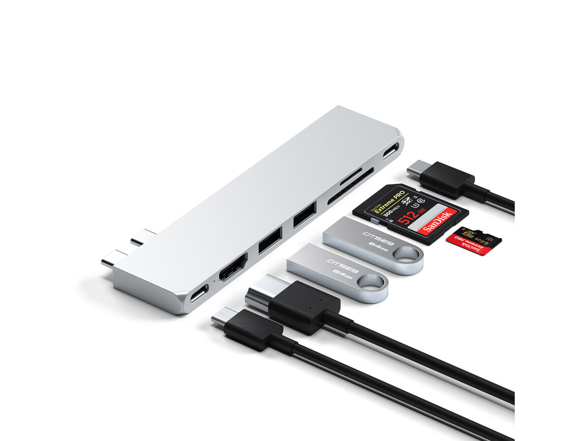 Satechi Type-C Pro Hub Slim, silber