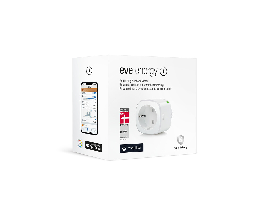 Eve Energy EU Matter, Smarte Steckdose mit Verbrauchsmessung