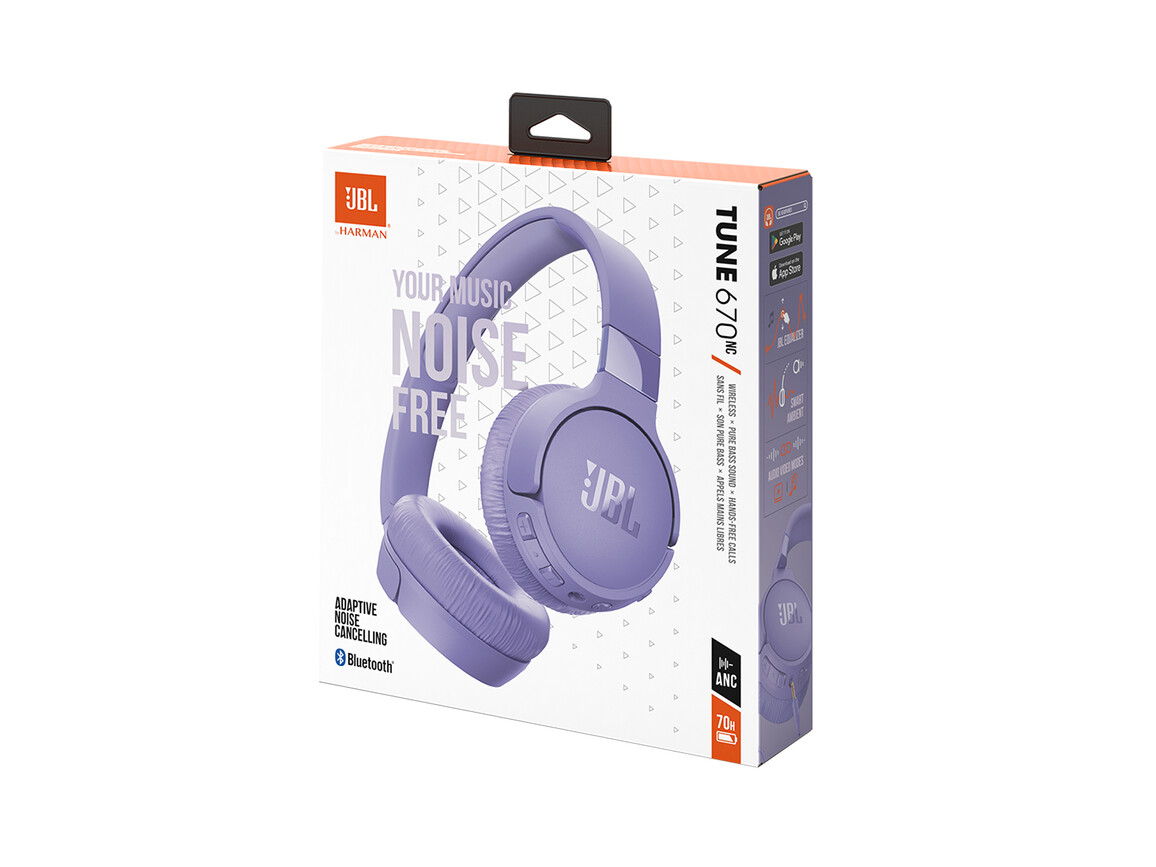 JBL Tune 670NCBT, On-Ear Kopfhörer, lila JBL Tune 670NCBT, On-Ear Kopfhörer, lila