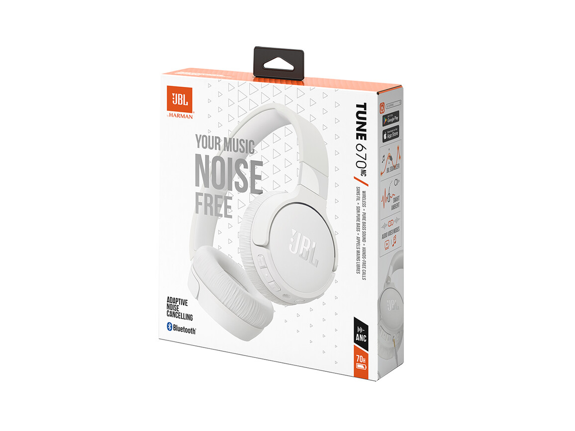JBL Tune 670NCBT, On-Ear Kopfhörer, weiß JBL Tune 670NCBT, On-Ear Kopfhörer, weiß