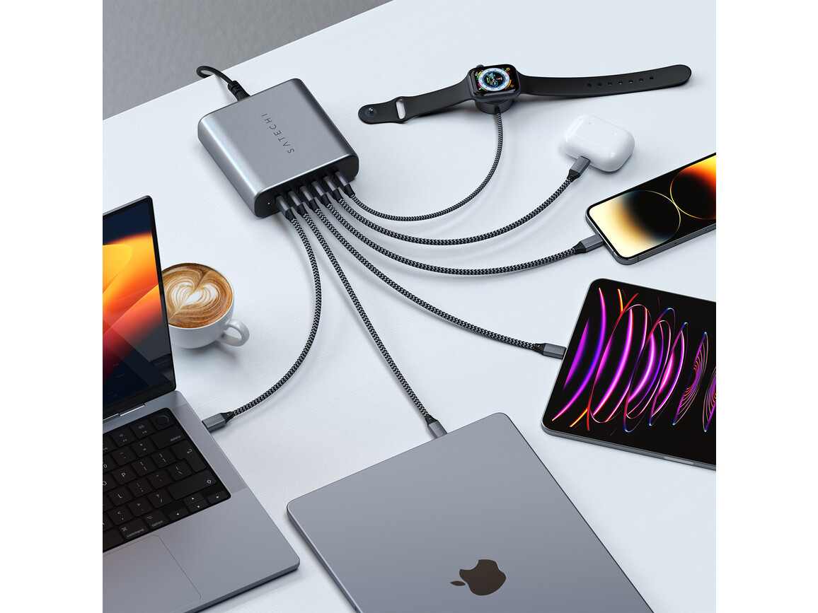 Satechi 200W Type-C 6-Port PD GaN Charger space grau