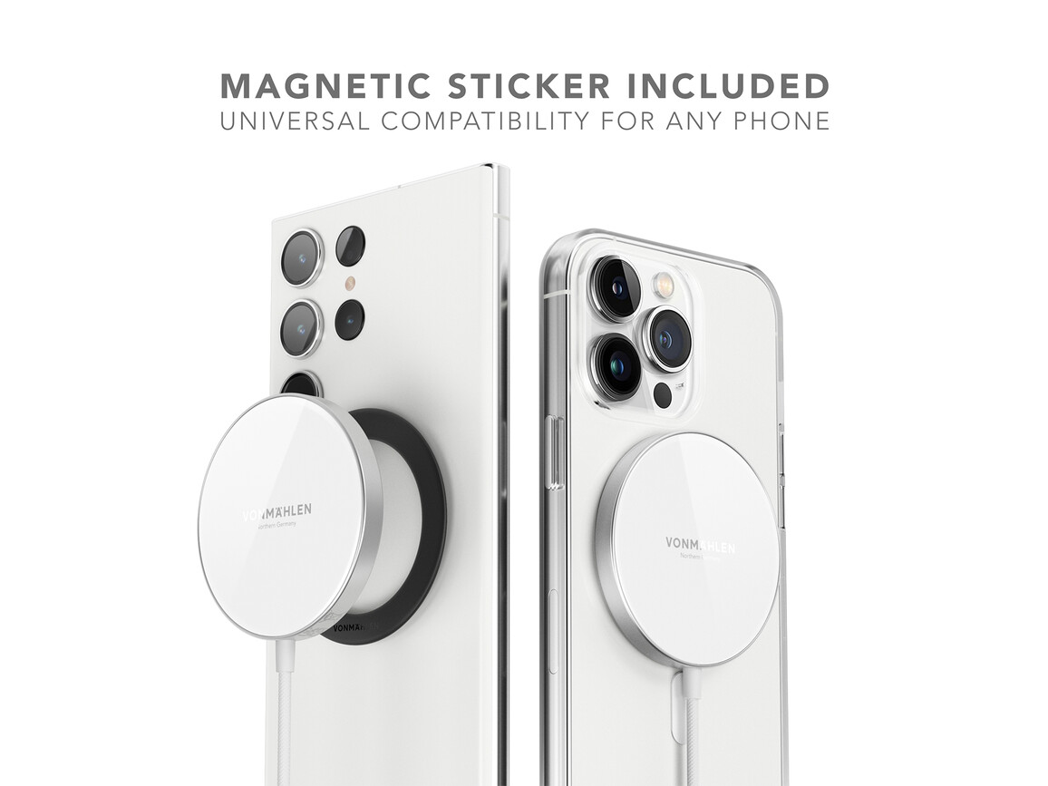 Vonmählen Aura Mini, magnetisches WL Charging Pad, weiß