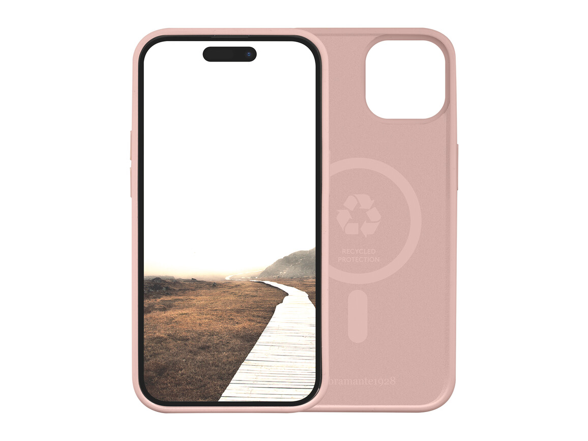 dbramante Monaco Silkon Case mit MagSafe für iPhone 14/15, pink sand