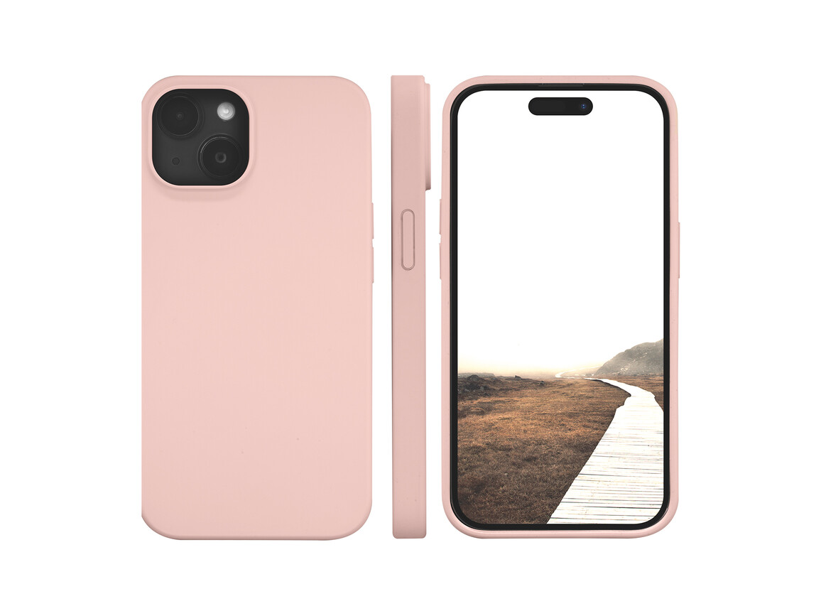 dbramante Monaco Silkon Case mit MagSafe für iPhone 14/15, pink sand