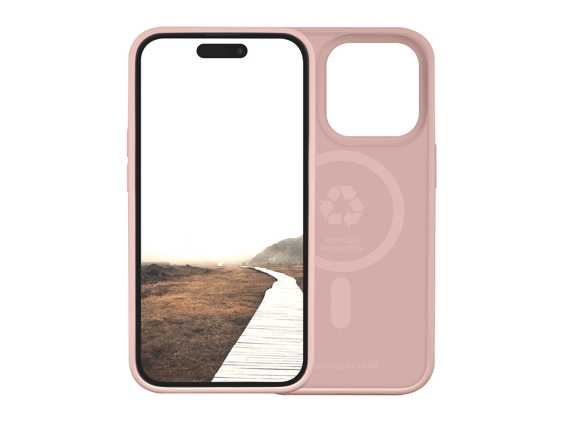dbramante Monaco Silkon Case mit MagSafe für iPhone 15 Pro, pink sand