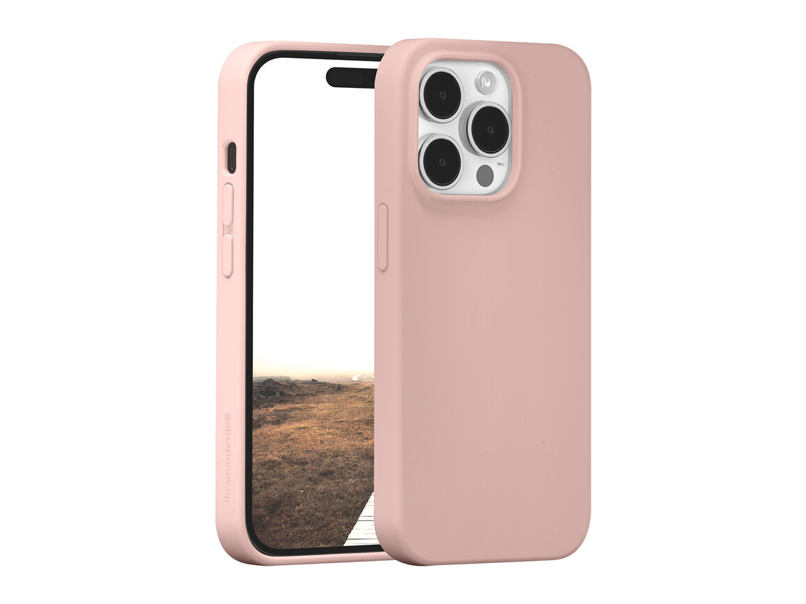 dbramante Monaco Silkon Case mit MagSafe für iPhone 15 Pro, pink sand