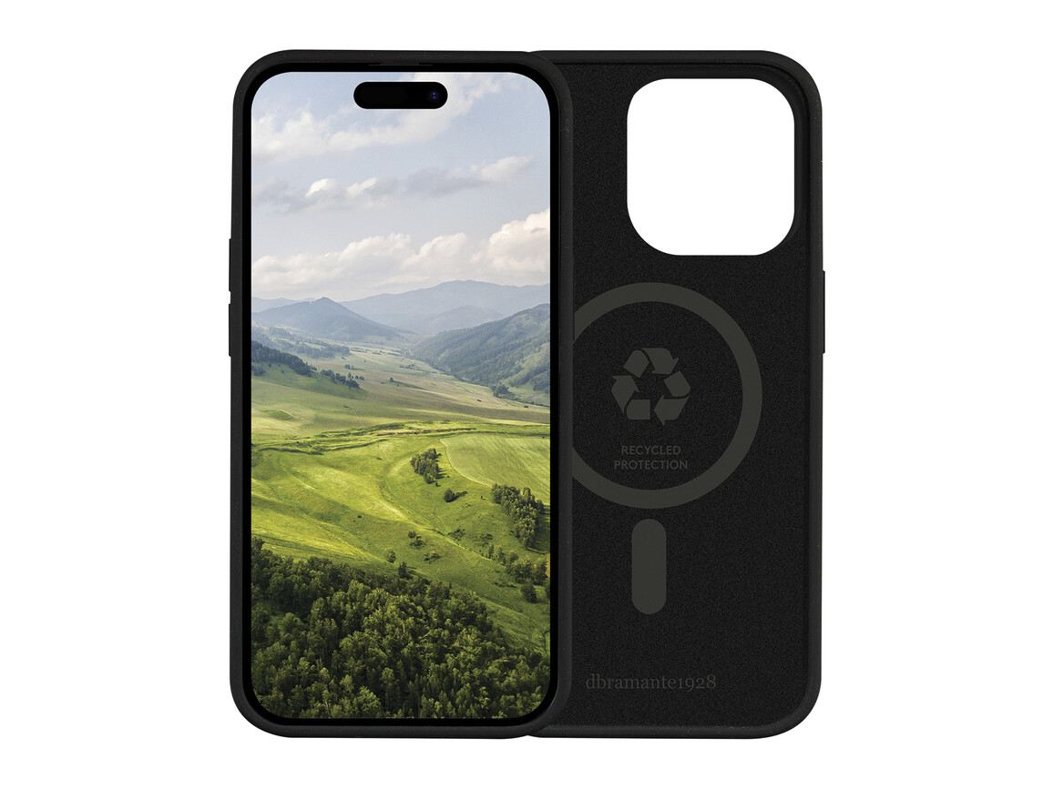 dbramante Monaco Silikon Case mit MagSafe für iPhone 15 Pro Max, schwarz