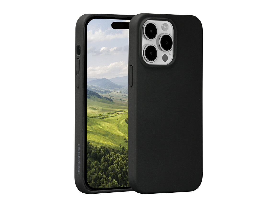 dbramante Monaco Silikon Case mit MagSafe für iPhone 15 Pro Max, schwarz
