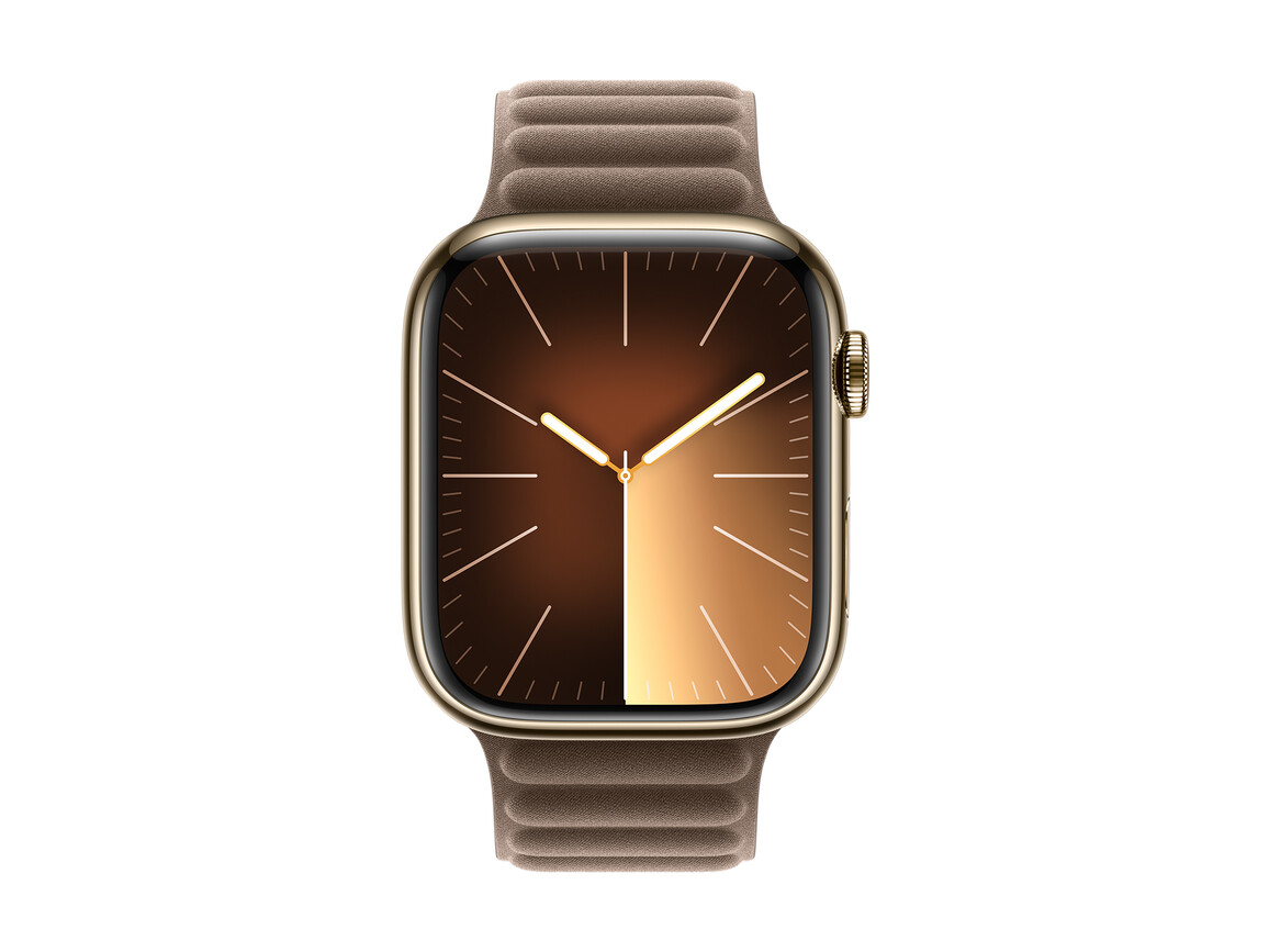 Apple Watch 45mm Armband mit Magnetverschluss, taupe, S/M>