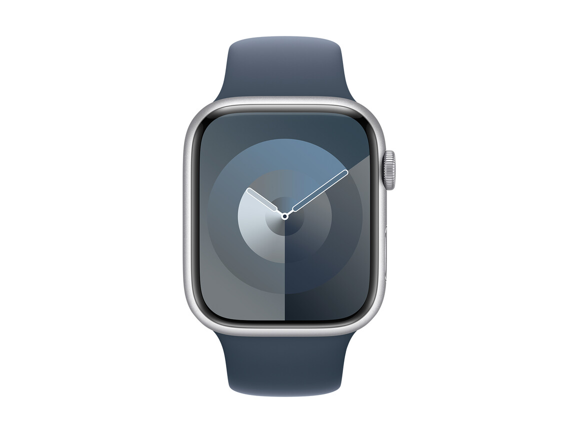 Apple Watch 45mm Sportarmband, sturmblau, S/M>